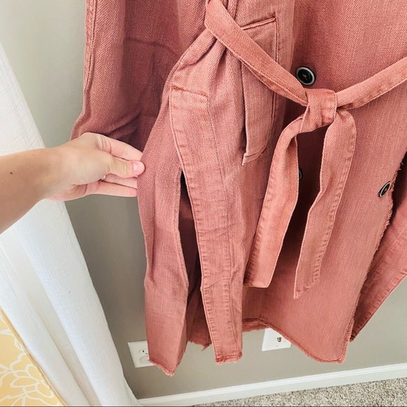 Free People Kelly Trench Coat Rose Sz XS/S - Picture 10 of 14